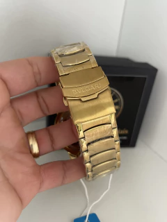Relógio Skeleton Dourado Aço