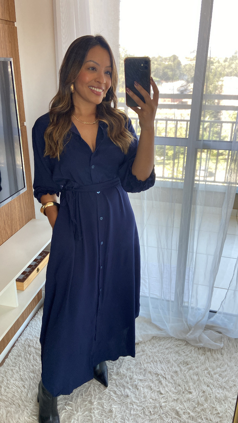 Chemise Antonella- azul marinho - comprar online