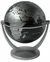 GLOBO TERRAQUEO 10CM BASE DE PLASTICO NEGRO Y PLATEADO