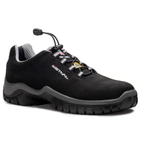 SAPATO DE SEGURANÇA MICROFIBRA BICO PVC PRETO/CINZA ESTIVAL