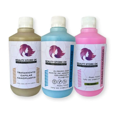 Combo Alisado: Células Madres, Ecológico y Nanoplastía - Super Trio de Alisados! - comprar online