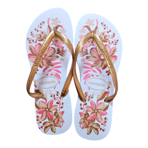 HAVAIANAS CHINELO REF SLIM ORGANIC 25 BRANCO
