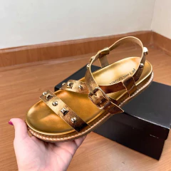 Ana Laura Sandalia Elegante Couro Moderna Ref 25293 Bronze
