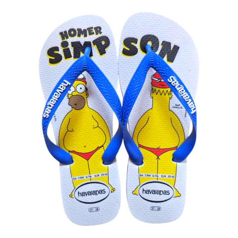 HAVAIANAS CHINELO REF SIMPSONS BRANCO/AZUL