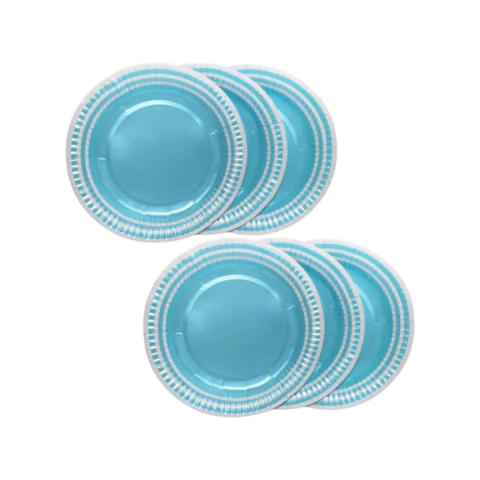 Plato de polipapel - Grande 22,5 cm x 6 unidades - Perlado Marinero Celeste - comprar online