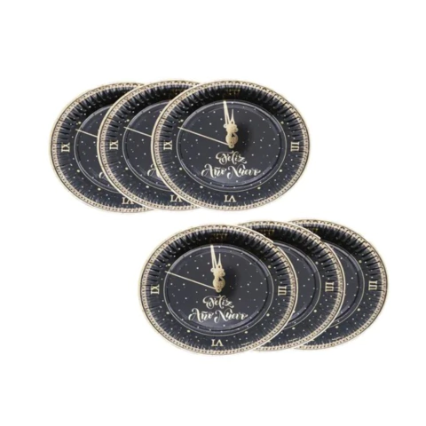 Plato de polipapel - Reloj Feliz Año Pack x 6 Unidades - comprar online