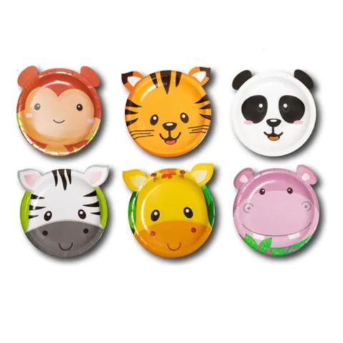 Plato de carton Animalitos Surtidos con Orejas x6 - comprar online