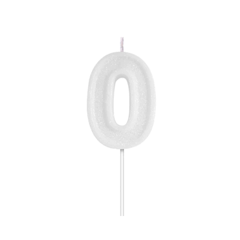 Vela de Numero con palito Color Blanca- del 0 al 9 - comprar online