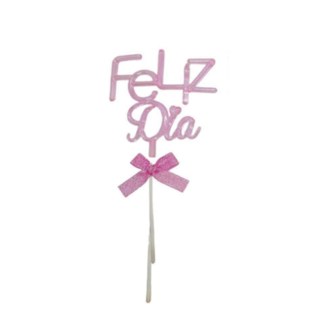 Toppers para torta Frase Feliz dia - Color Rosa - comprar online