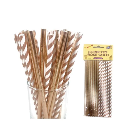Sorbete Polipapel Rosa Gold Pack 24 unidades - comprar online