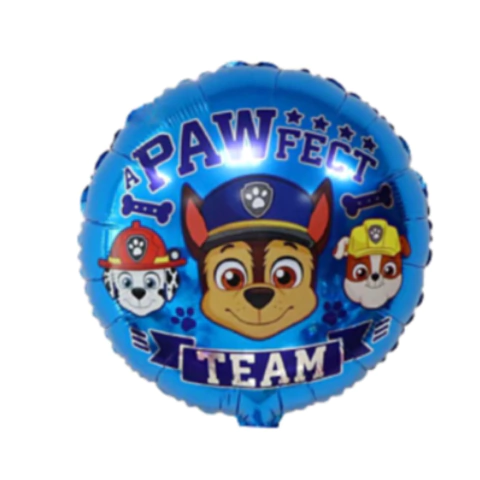 Globo Circulo Team Paw Patrol Azul 18" - Apto Helio