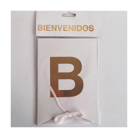 Banderín Bienvenidos con Stamping Blanco - comprar online
