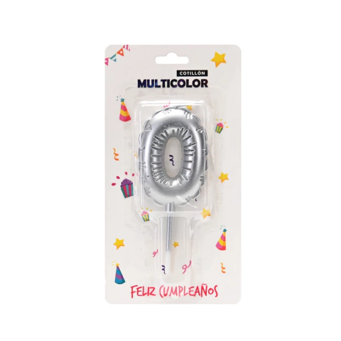 Vela Numero Globo Metalizada Plateada - del 0 al 9 - comprar online