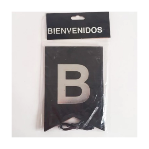 Banderín Bienvenidos con Stamping Negro - comprar online