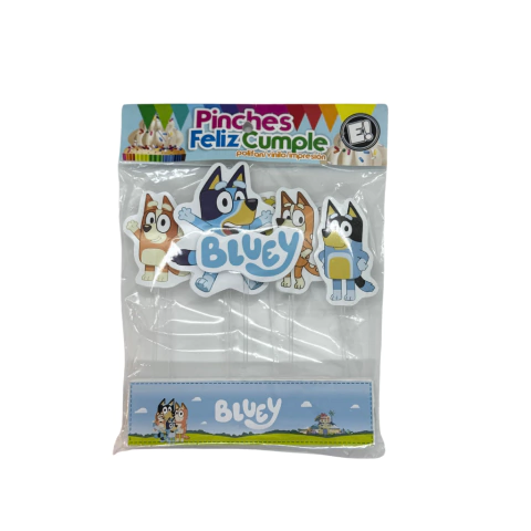 Adorno para Torta - Feliz Cumple - Personaje - Bluey 9 unidades - comprar online