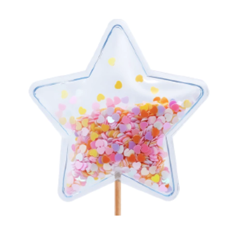 Adorno para torta Forma de Estrella con confeti dentro - comprar online