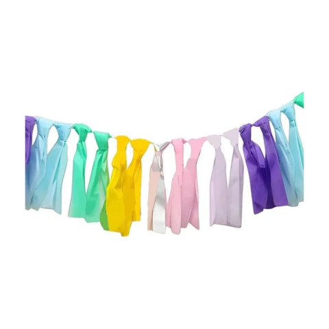 Guirnalda tira flecos comb multicolor tonos pastel 2x5 mts - comprar online
