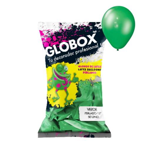 Globo de Latex 12" Perlado Globox verde Pack x 10 - comprar online