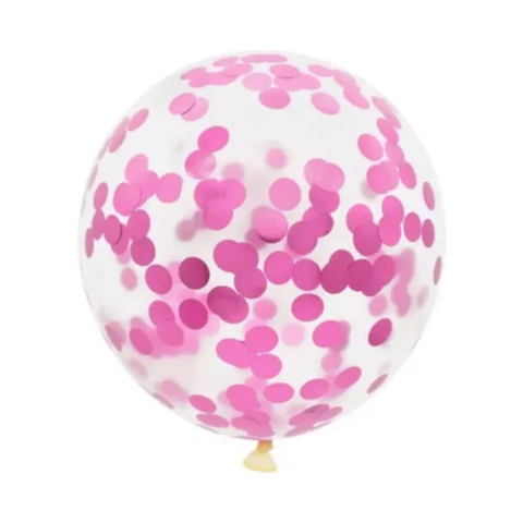 Globo Latex Cristal Con Confeti 12" - Rosa - comprar online