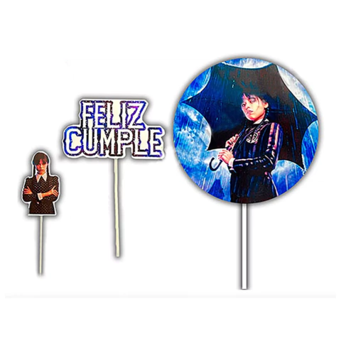 Adorno para tortas - Personaje Merlina x 3 unidades - comprar online