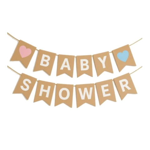 Banderín Baby Shower Kraft - comprar online
