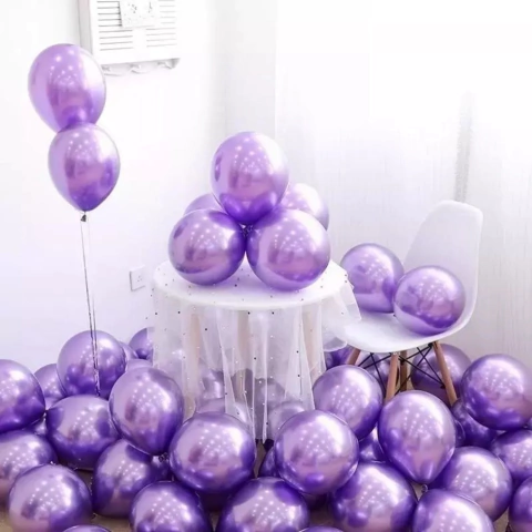 Globo Latex Chrome 12 " Color Violeta Pack x 10 Unidades - comprar online
