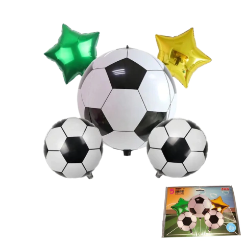 Set x 5 Globos Metalizados Futbol - Pelotas y Estrellas - comprar online