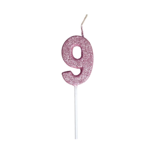 Vela de Numero con palito Color Rosa Gold del 0 al 9 - comprar online
