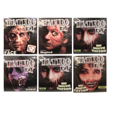 Tatoo para el Rostro - Halloween Terrorificos Modelos Surtidos - comprar online