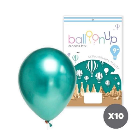 Globo Ball Chrome 9'' color verde Pack x 10 unidades - comprar online