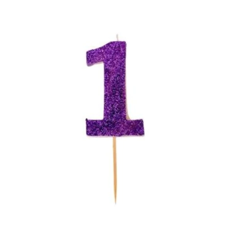 Vela de Numero con palito Color Violeta del 0 al 9 - comprar online