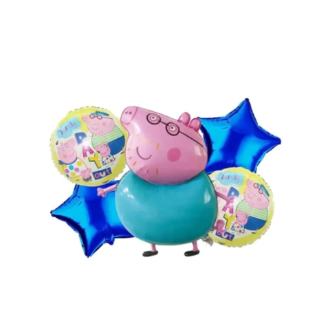 Set de Globos Peppa Papá Cerdito 5 piezas - comprar online