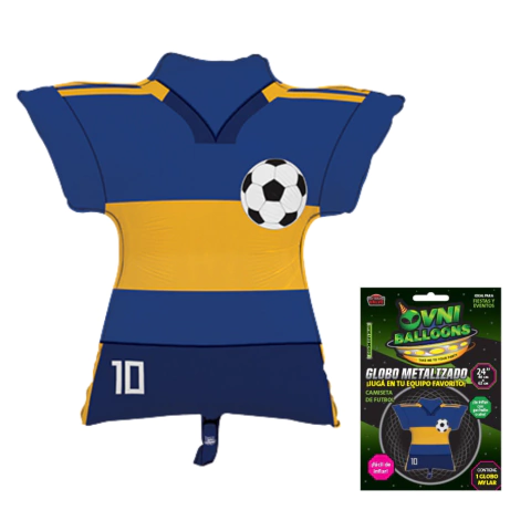 Globo Metalizado Forma Camiseta de Boca Juniors 24" - Apto Helio - comprar online