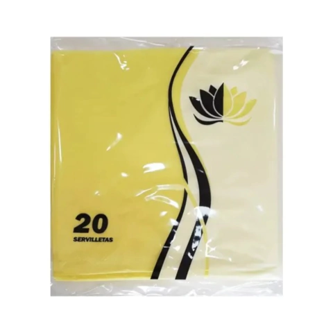 Servilleta Tissue Lisa Color Amarillo Medida 32x32 x 20 - comprar online