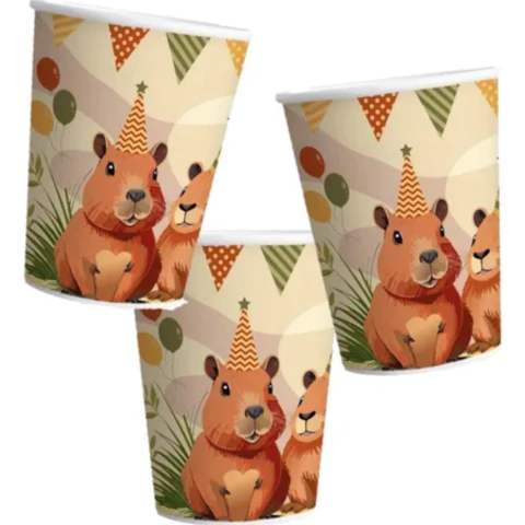 Vaso descarable Capybara Carpincho Pack x 8 - comprar online