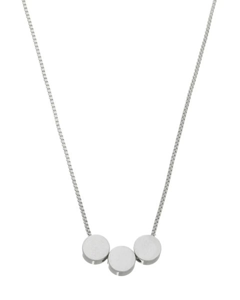 Colar Três Círculos - Prateado - Banho de Ródio (sem extensor) - comprar online