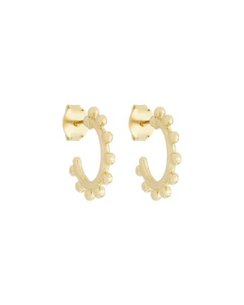 Brinco Argola com bolinhas P - Dourado - Banho de Ouro 18K - comprar online