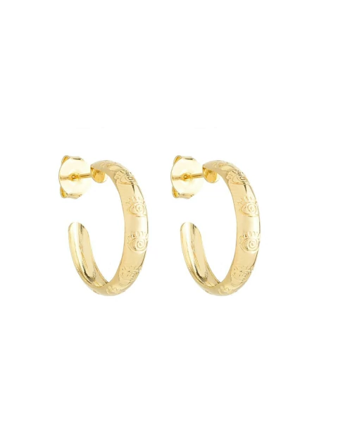 Brinco Argola Olho Grego - Dourado - Banho de Ouro 18K - comprar online