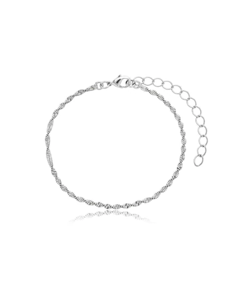 Pulseira Torcida - Prateado - Banho de Ródio