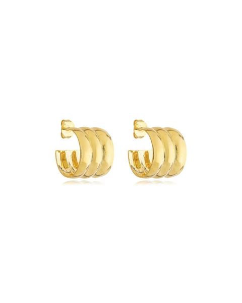 Argola Caminhos - Dourado - Banho de Ouro 18K