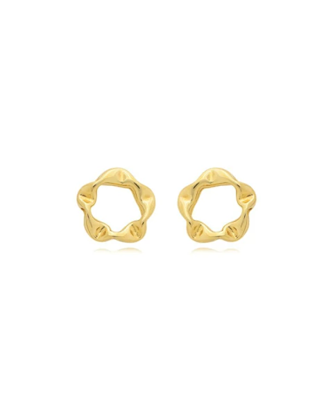 Brinco Martelado - Dourado - Banho de Ouro 18K - comprar online