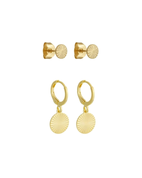 Kit de Brincos Sunny - Dourado - Banho de Ouro 18K - comprar online