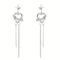 Pendientes Largos de Corazón - Cute_monteria