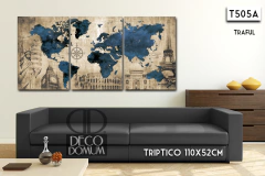 T505 - Mapa Moderno Personalizado - DECODOMUM - Cuadros Decorativos Modernos y Personalizados