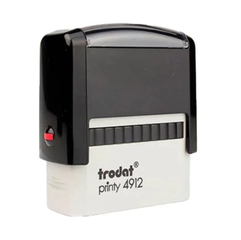 Carimbo Trodat 4912 P2 Tradicional - Tamanho 47x18mm - Cor Preto - Modelo Profissional