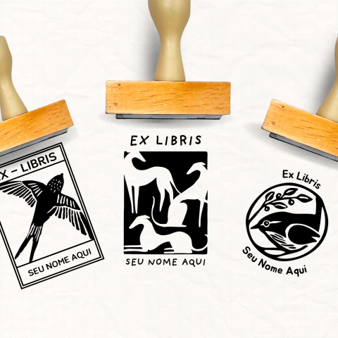 Ex Libris com Nome Personalizável - Coleção Animais | Carimbei