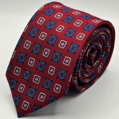 Gravata Semi Slim 7 cm Atemporal Vermelho e Azul na internet