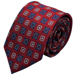 Gravata Semi Slim 7 cm Atemporal Vermelho e Azul - comprar online