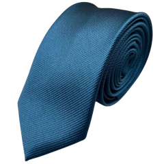 Padrinhos Slim Azul Petróleo Jaquard Textura Listrada com Etiqueta Personalizada - comprar online