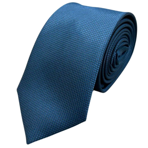 Padrinhos Slim Azul Petróleo Jaquard Textura Quadriculada com Etiqueta Personalizada - comprar online